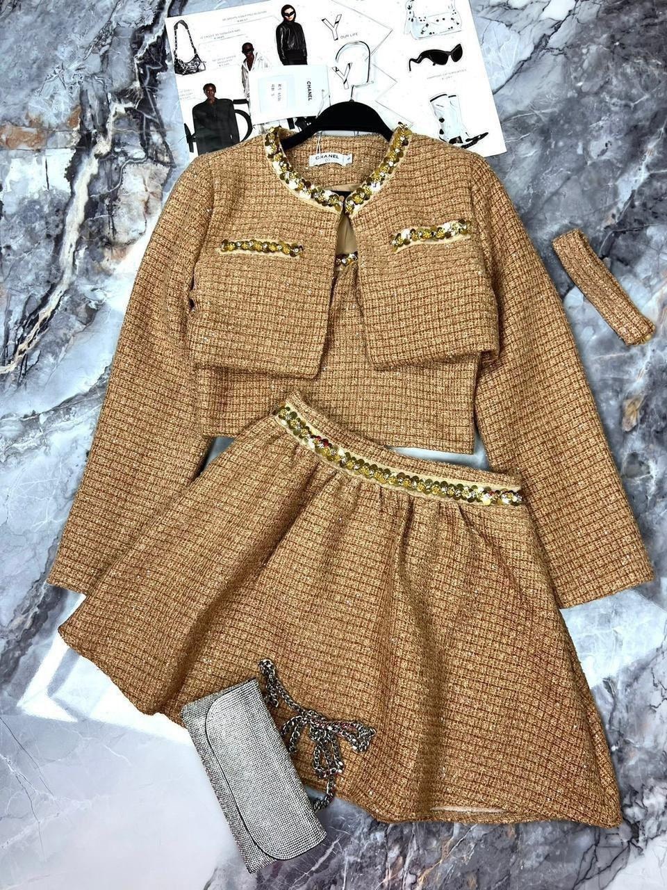 твидовый костюм,твидовый костюм с юбкой шанель o.balashova,твидовый костюм с юбкой,костюм классический,костюм твидовый пиджак и юбка verh 261156871