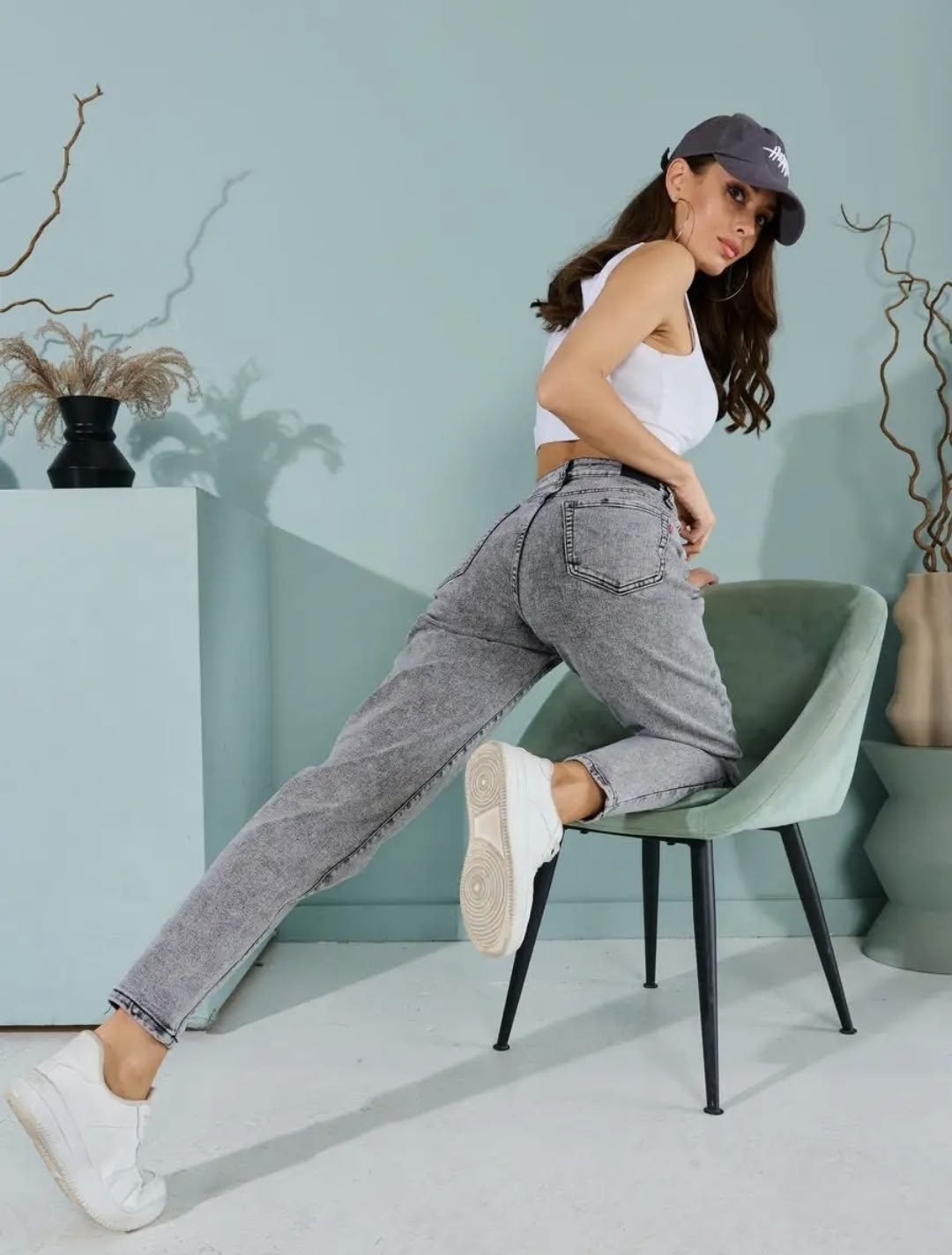 джинсы женские серые,джинсы бананы высокая посадка серые мом,джинсы бананы высокая посадка серые мом feimailis,джинсы женские,джинсы мом