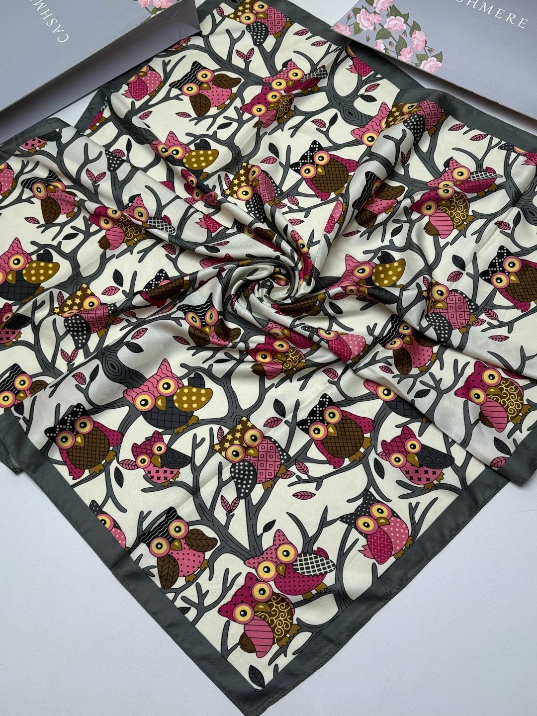 платки шелковые,платок с совами,платки женские,платка,платки шарф