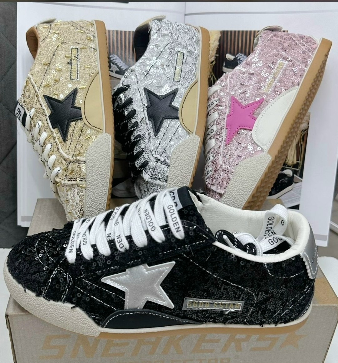,кеды golden goose,кеды super-star с блестками golden goose черный,кроссовки golden goose,кеды super-star golden goose черный