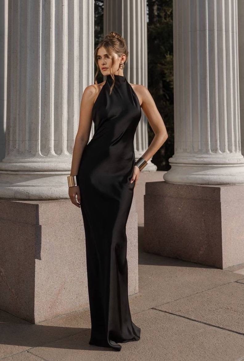 женские вечерние платья,вечернее платье в пол,вечернее платье,длинное черное платье,атласное платье