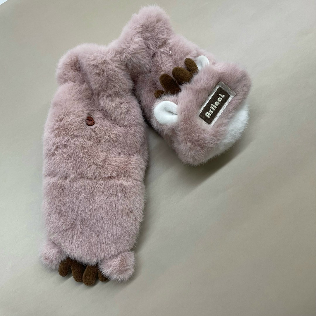 варежки женские minaku мишка 24 см бежевый,варежки подростковые minaku мишка 24 см бежевый,плюшевые варежки,плюшевая варежка,варежки митенки