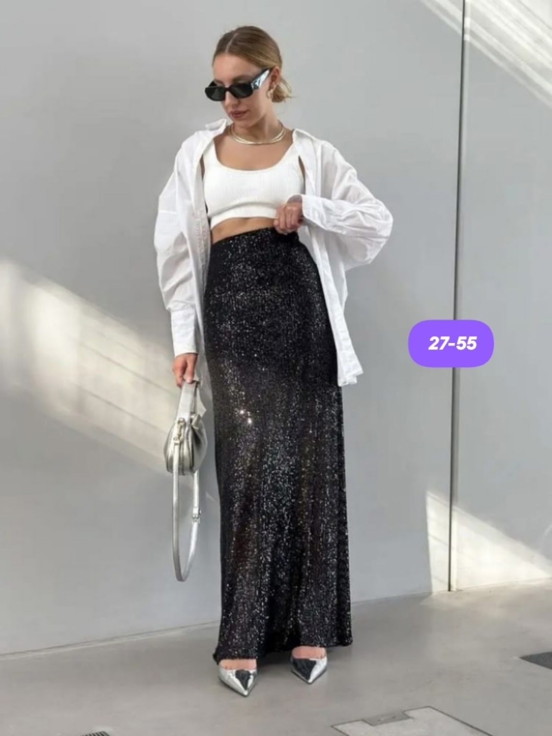 юбка макси с пайетками,юбка с пайетками,юбка женская серая,юбка женская,костюм с юбкой