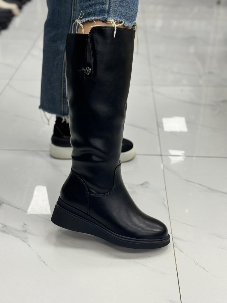 сапоги зимние женские эра,зимние сапоги женские,сапоги,сапоги женские,blossom e1-17 сапоги женские чер иск кожа