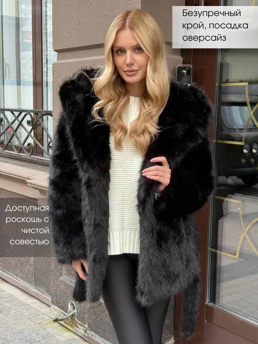 шуба искусственная,шуба,женская шуба,шуба искусственная экошуба зимняя fashion lis цвет черный,шуба искусственная короткая экошуба цвет черный