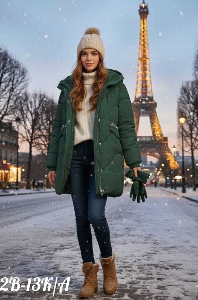 модная куртка,повседневная куртка,зеленый пуховик,женский пуховик,пальто пуховик