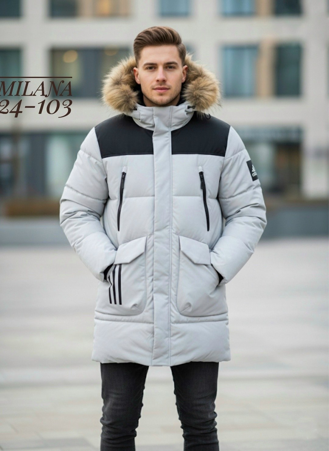 куртка зимняя мужская удлиненная с мехом серого цвета 2159-1sr mtforce,куртка зимняя мужская удлиненная с мехом mtforce,мужская зимняя куртка,зимняя куртка,куртка зимняя мужская удлиненная с мехом хак