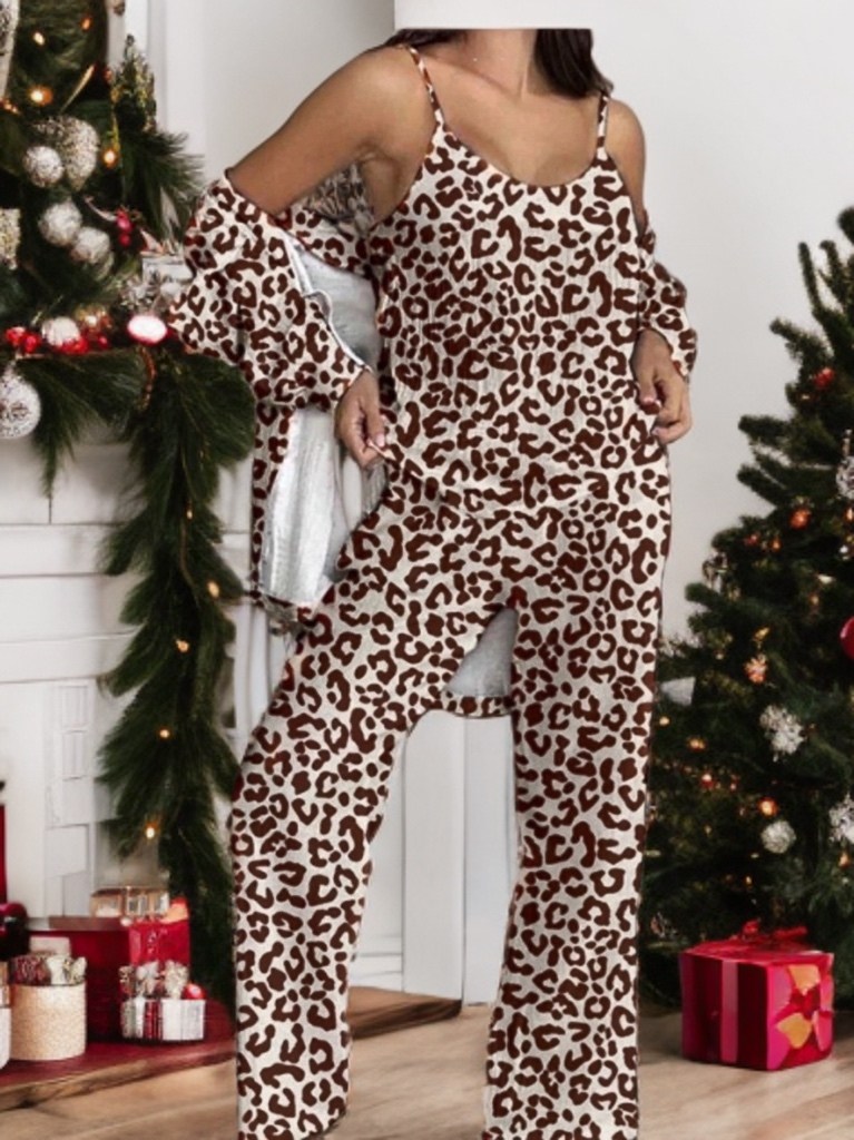 женская пижама тройка с брюками и принтом,женская пижама,пижама,пижама со штанами и рубашкой с сердечками,пижама с двумя частями для женской домашней одежды