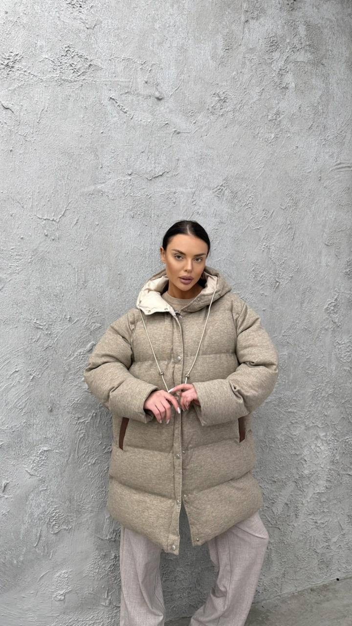 итальянские пуховики,пуховик женский,пуховик оверсайз,бежевый пуховик,куртка оверсайз