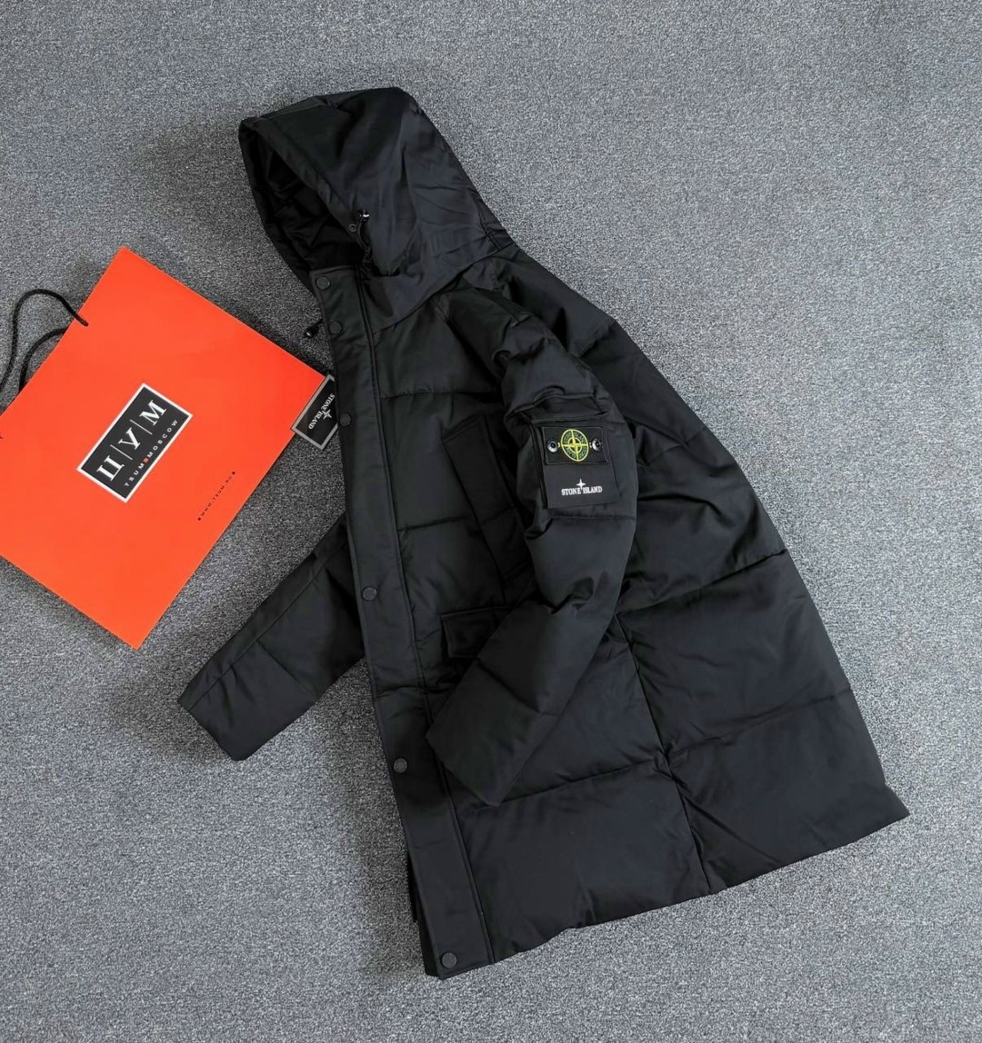 зимняя куртка stone island,пуховик стон айленд удлиненный,зимняя куртка stone island мужская,пуховик stone island,stone island куртка