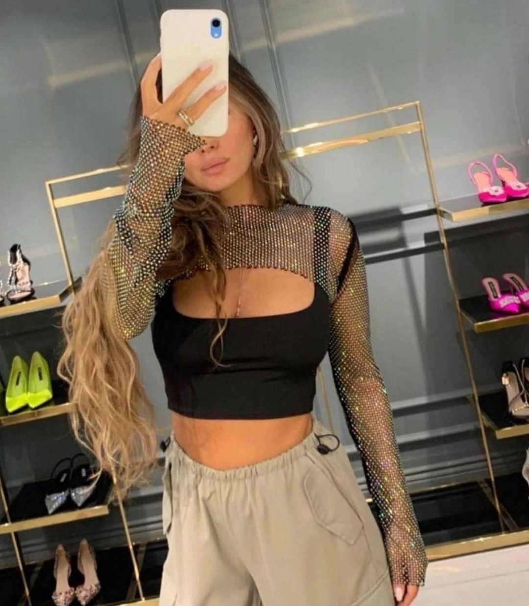 женская сексуальная сетчатая прозрачная футболка с блестящими стразами в сеточку,кофта прозрачная сетка с стразами,кофта сетка со стразами,кроп-топ сетка со стразами