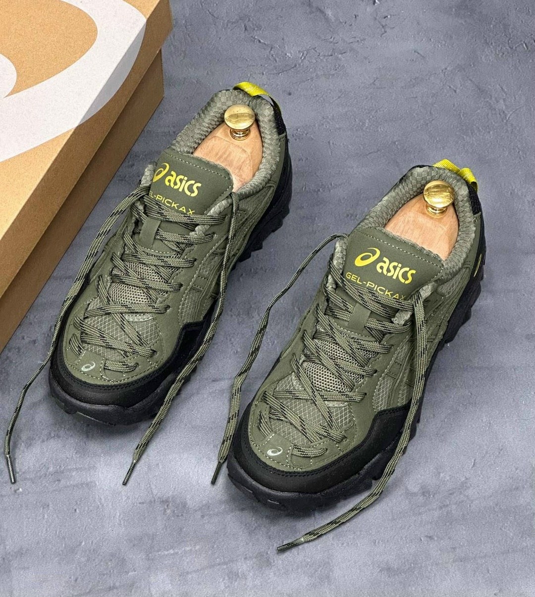 кроссовки asics gel-pickax,кроссовки asics gel-pickax 1203a867-301,кроссовки мужские asics gel pickax,asics низкие повседневные туфли gel pickax армейский зеленый,