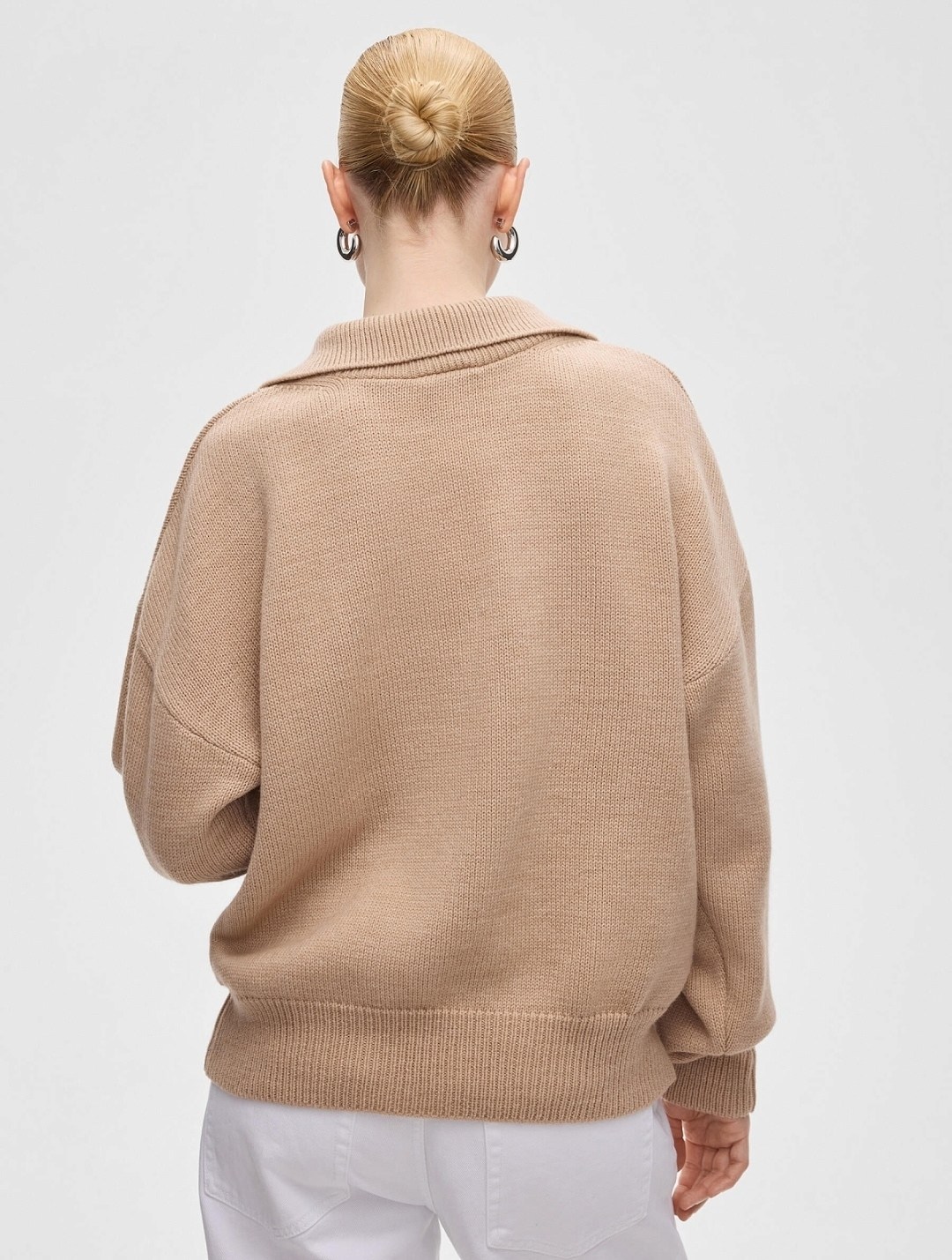 джемпер-поло свободного кроя,джемпер-поло свободного кроя темно-синий,джемпер-поло свободного кроя пепельно-серый,джемпер,джемпер оверсайз