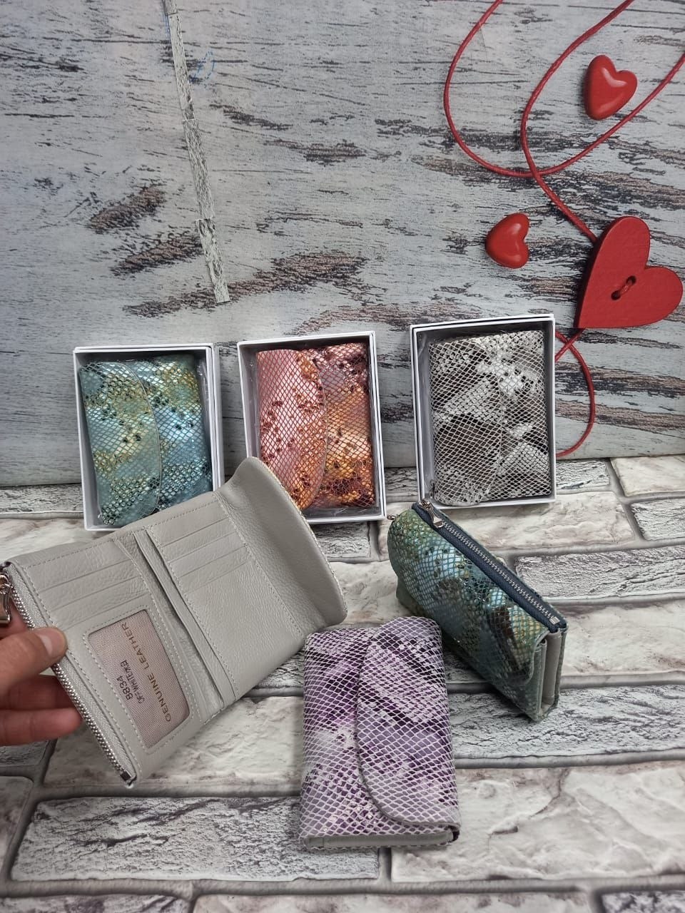 женские кошельки,кошелек из натуральной кожи питона,кошелек большой,кожа змеи,портмоне кошелёк