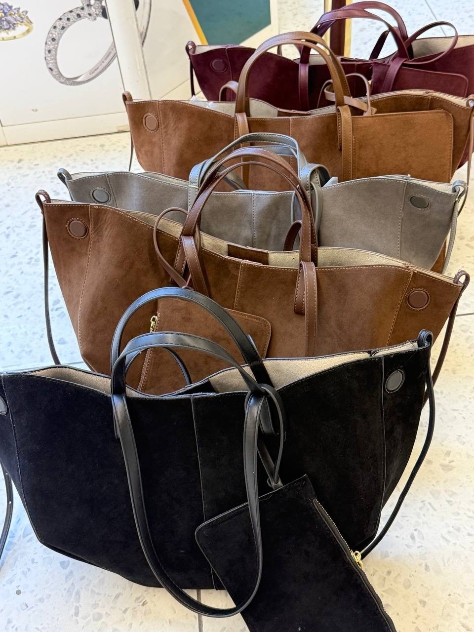 замшевая сумка,женская замшевая сумка,сумка-шоппер из натуральной замши,сумка замшевая женская шоппер polene,сумка шоппер бордовая