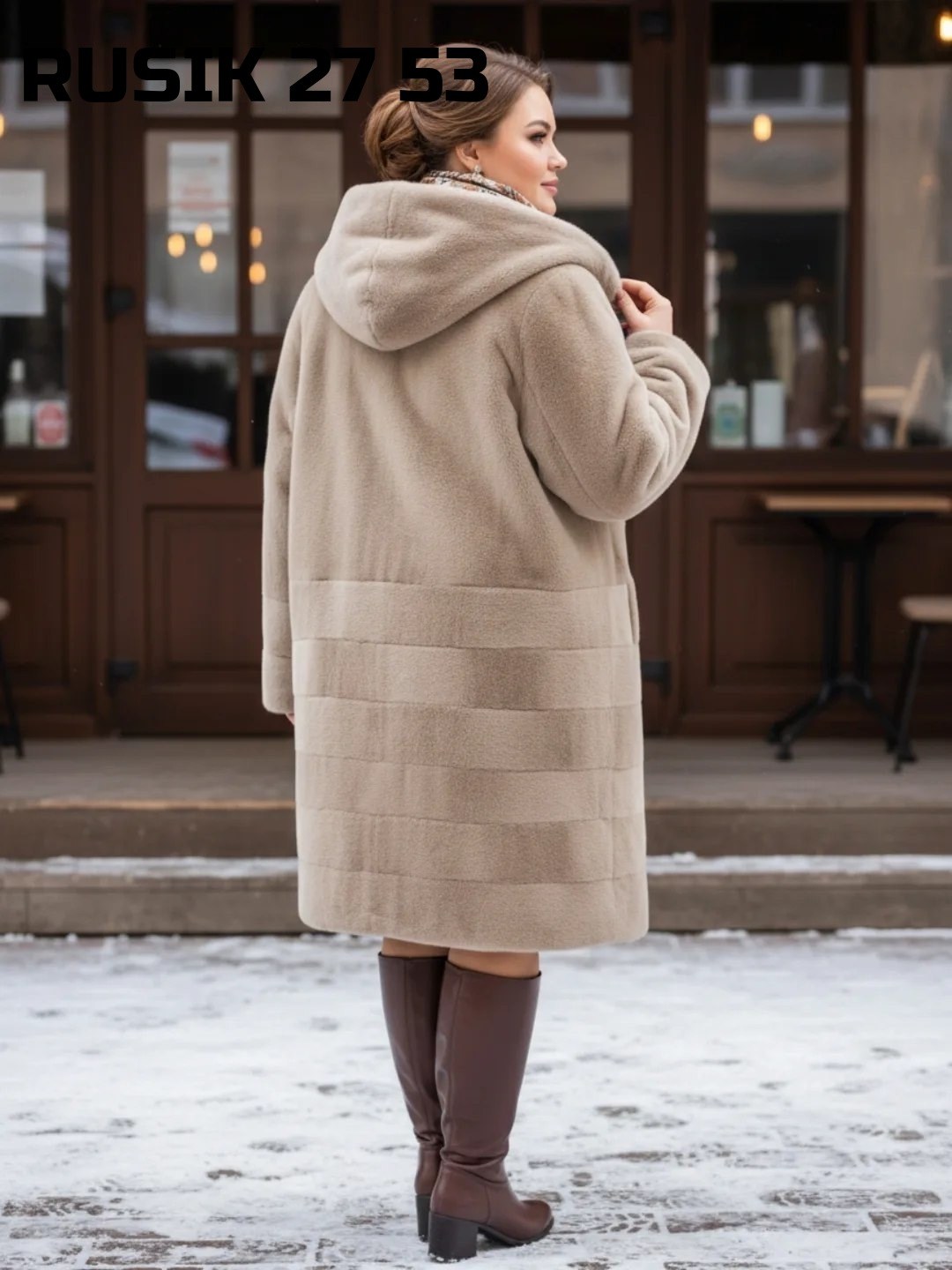 экошуба женская артикул 661-1-043,пальто альпака,пальто с капюшоном,пальто,пальто из альпаки