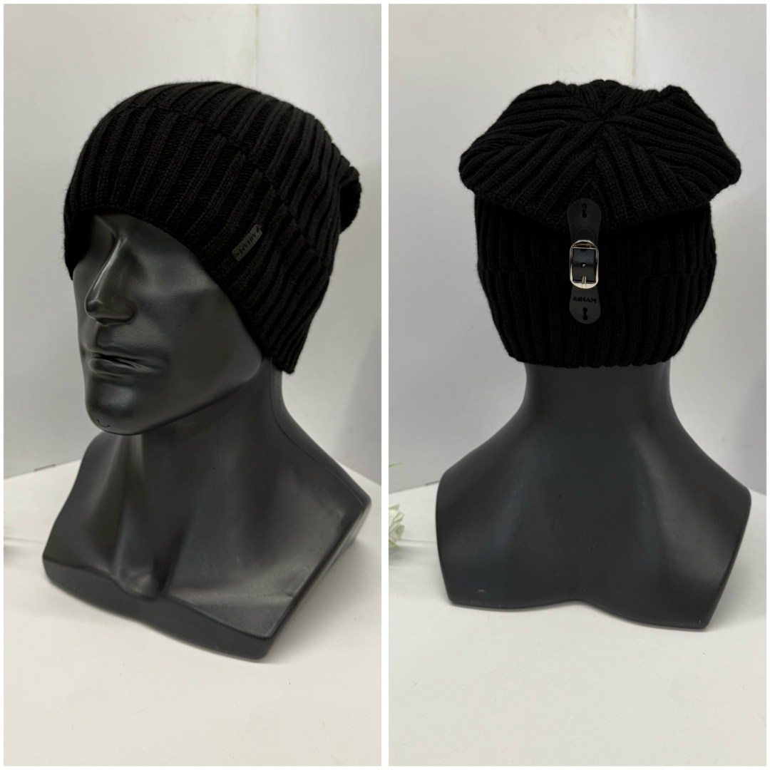 вязаная мужская шапка,шапка мужская бини,шапка для мужчин,мужская шапка,шапка мужская с застежкой