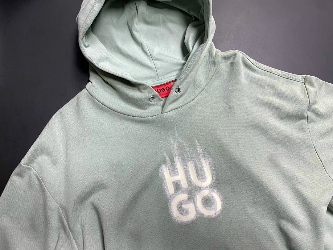 толстовка,толстовка hugo,мужские свитшоты,hugo зелёное мужское хлопковое худи hugo,мужская толстовка