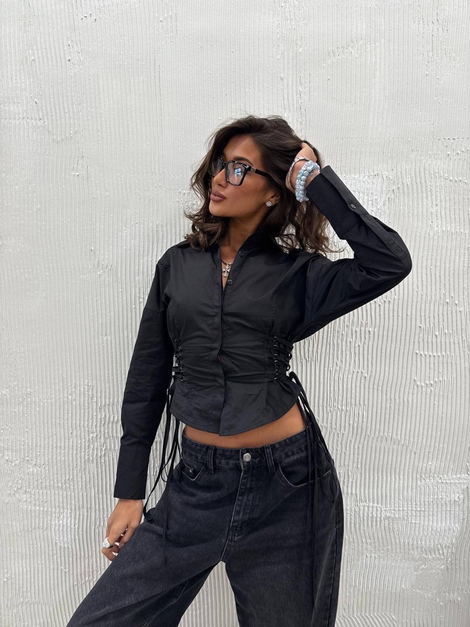 рубашка с корсетом,рубашка женская,длинная рубашка с корсетом,черные рубашки,блузка рубашка