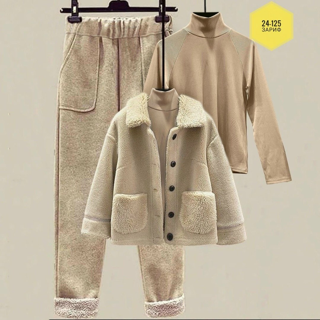 теплый комплект,комплекты одежды,комплект одежды женские,комплект одежды shuohang,пальто из овечьей шерсти