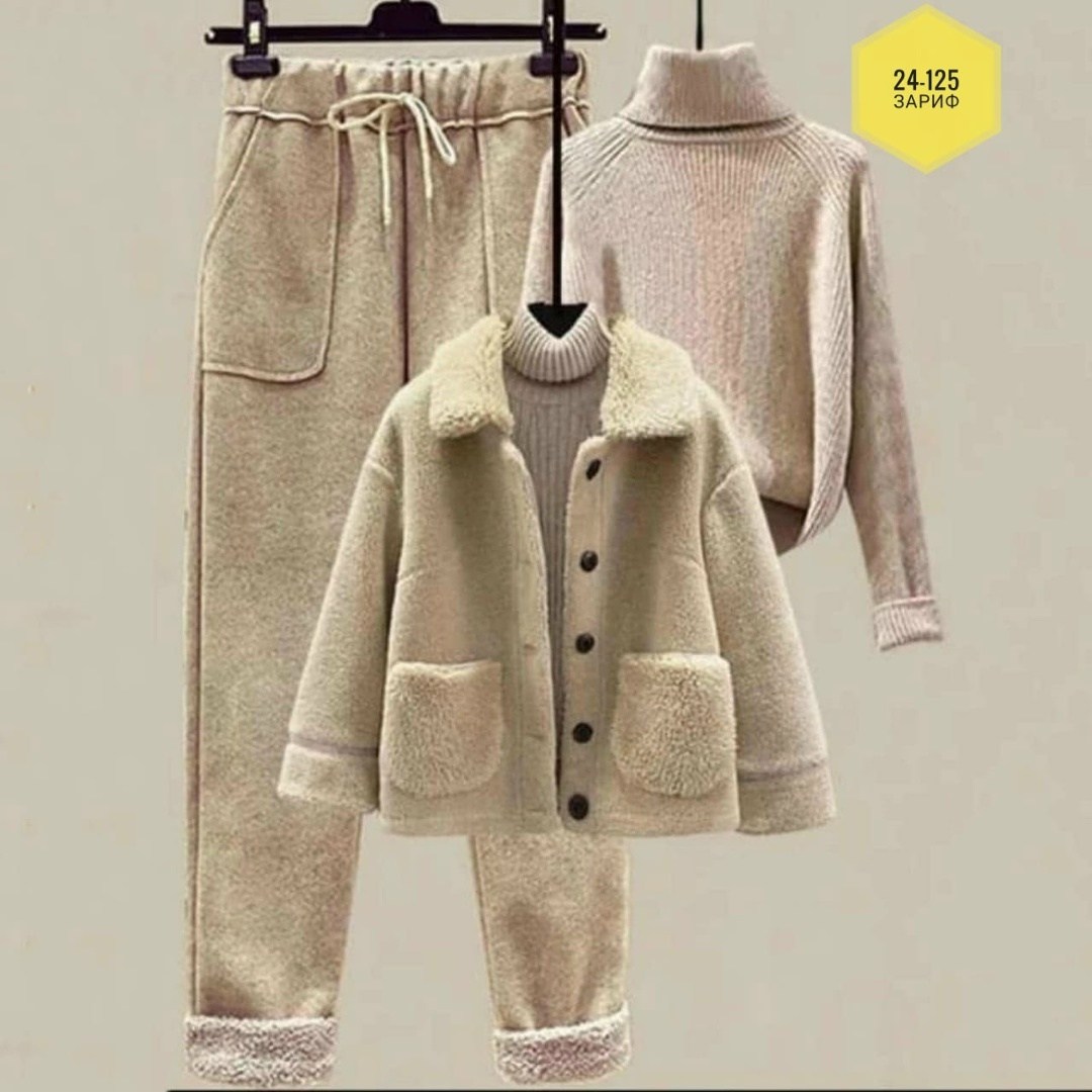 теплый комплект,комплекты одежды,комплект одежды женские,комплект одежды shuohang,пальто из овечьей шерсти