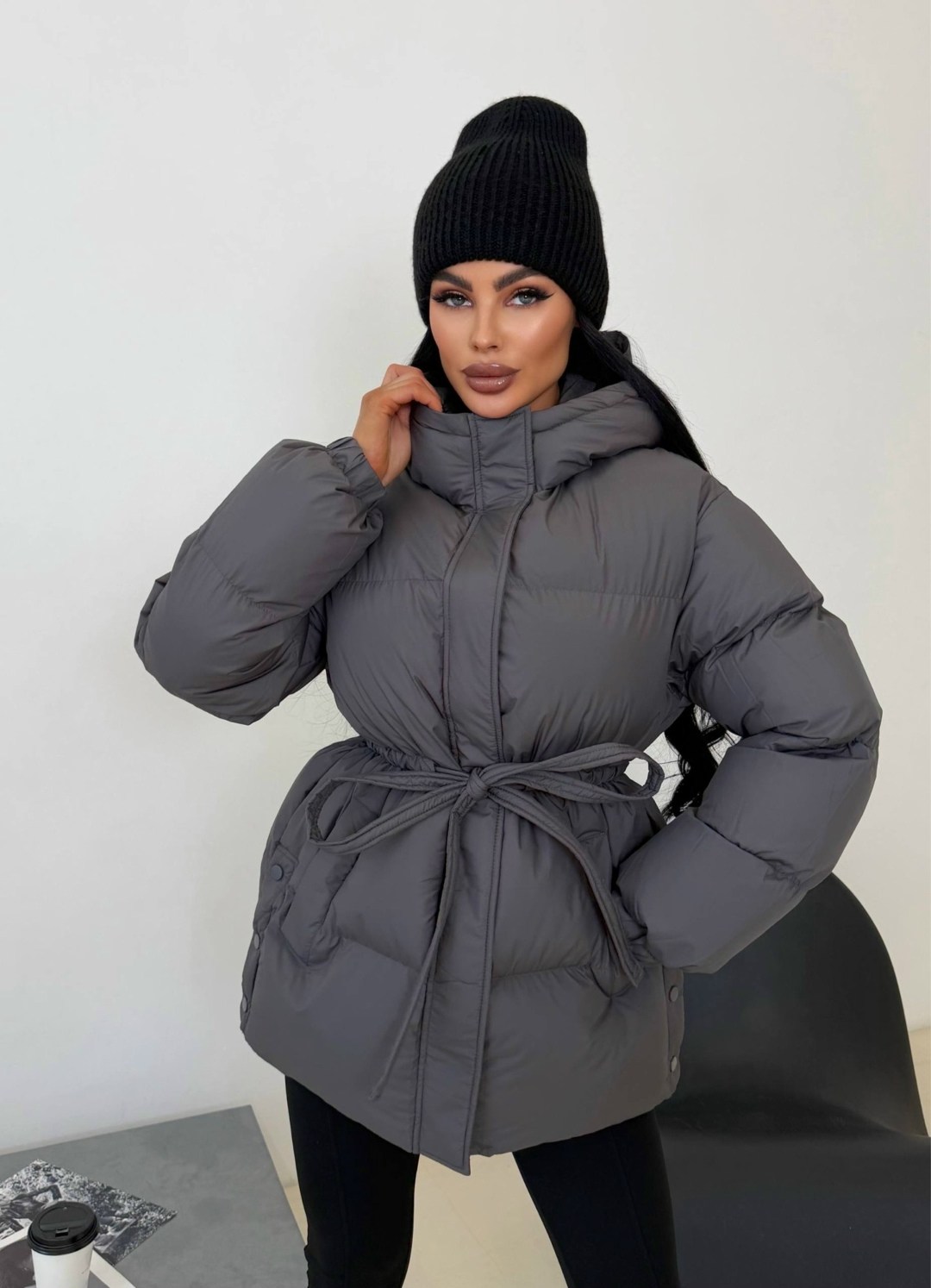 куртка с поясом,зимняя куртка с поясом,куртка,куртка короткая с поясом зимняя rosilyfashion,зимняя куртка