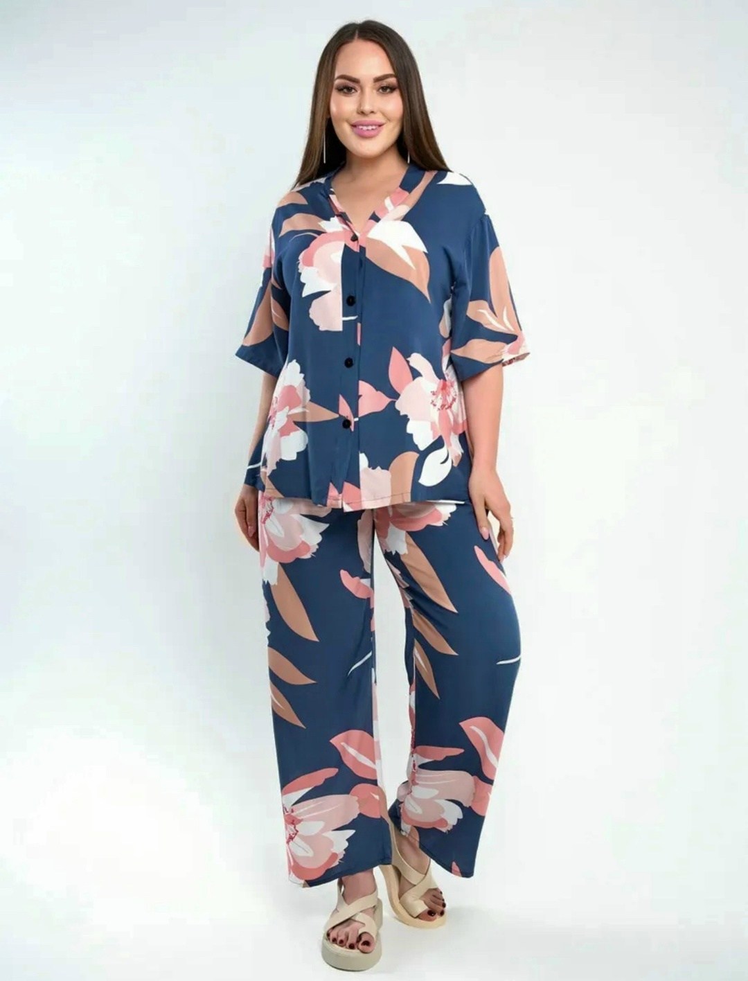 женская пижама,халат пижама,летние костюмы,летние женские костюмы,пижамы с брюками