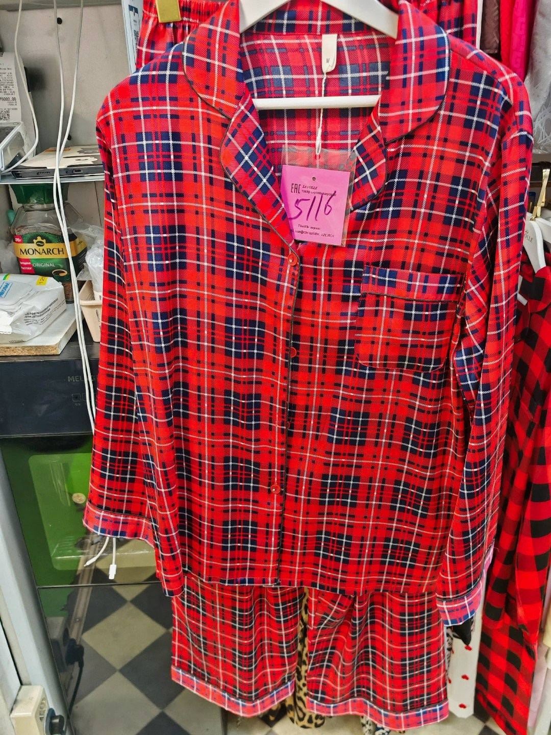 пижама в клетку красная,пижама в клетку,пижама в клетку женская,пижама женская красная клетка,фланелевая пижама в красную клетку dolcevita 20336