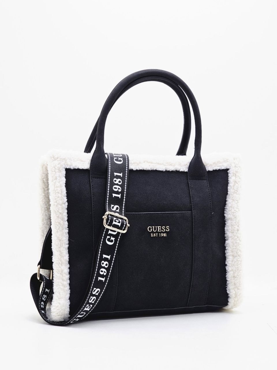 сумка женская guess,сумка женская guess с мехом,сумка guess,сумка женская guess тоут,сумка женская guess коричневая с меховой отделкой