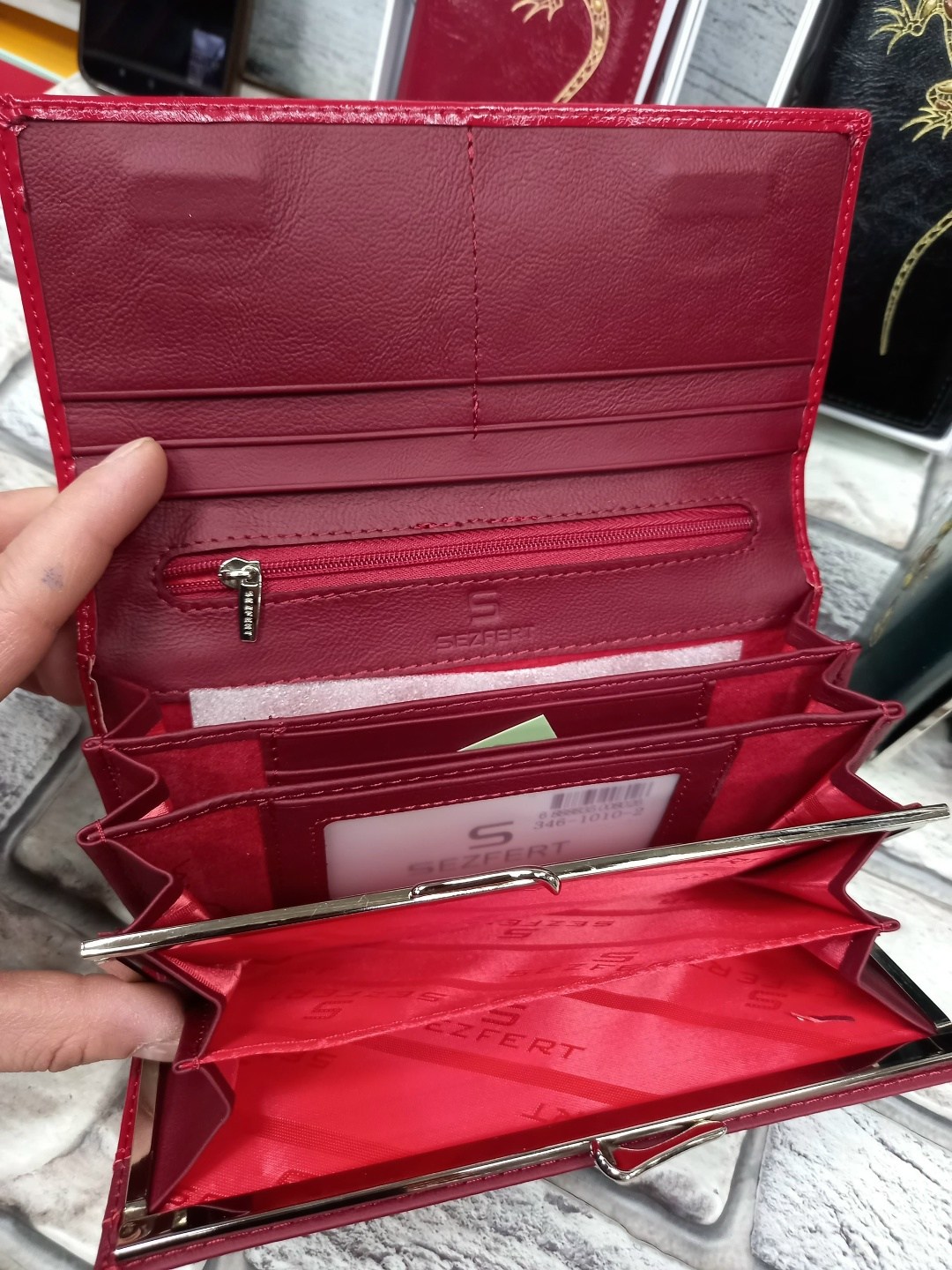 женский кошелек sezfert,женский кошелек из натуральной кожи,кошелек женский sezfert 1012 красный,женские кошельки,кошелек sezfert натуральная кожа 9x19x2