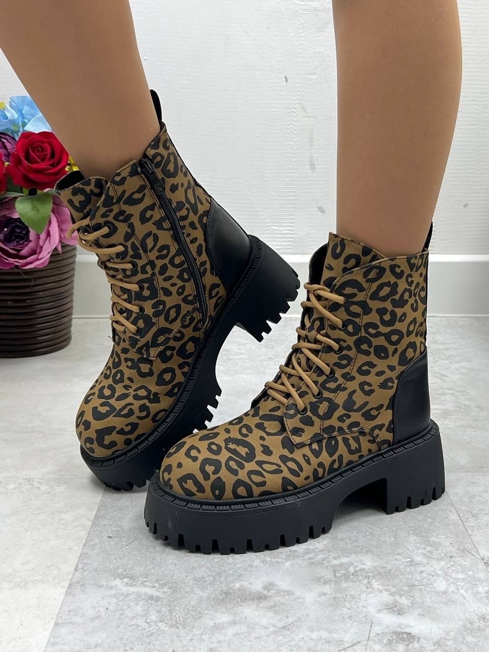 ,леопардовые ботинки,ботинки женские,женские зимние ботинки с леопардовым принтом, женская