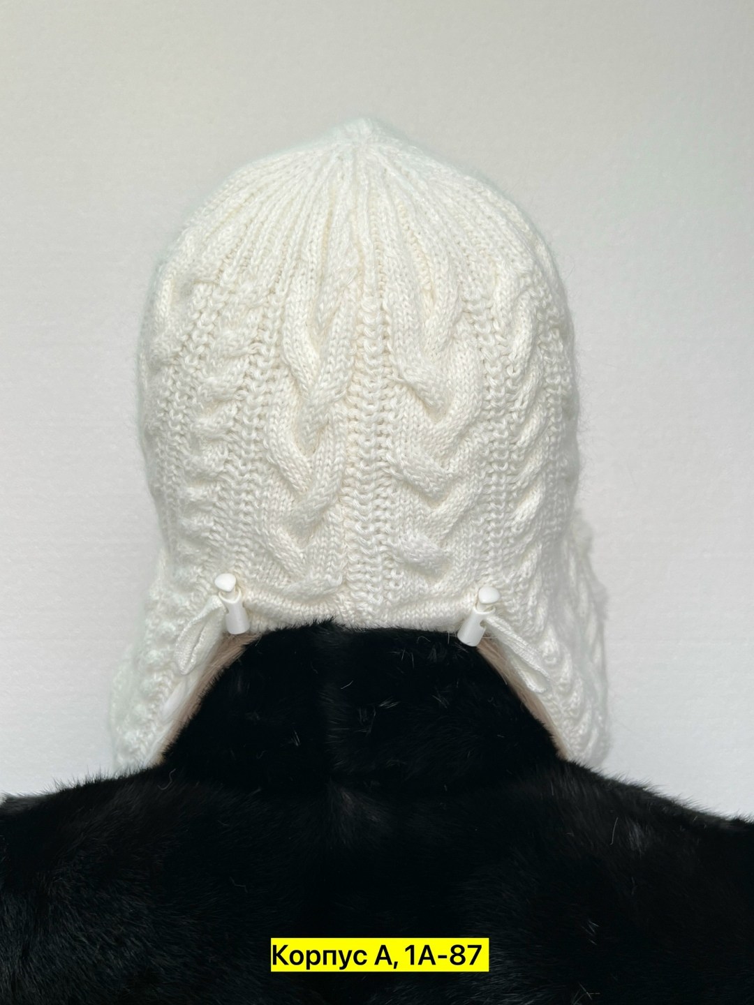 шапка ушанка женская flioraj 3223fj белая,шапка ушанка белая,шапка ушанка женская,вязаная женская шапка ушанка,шапка ушанка