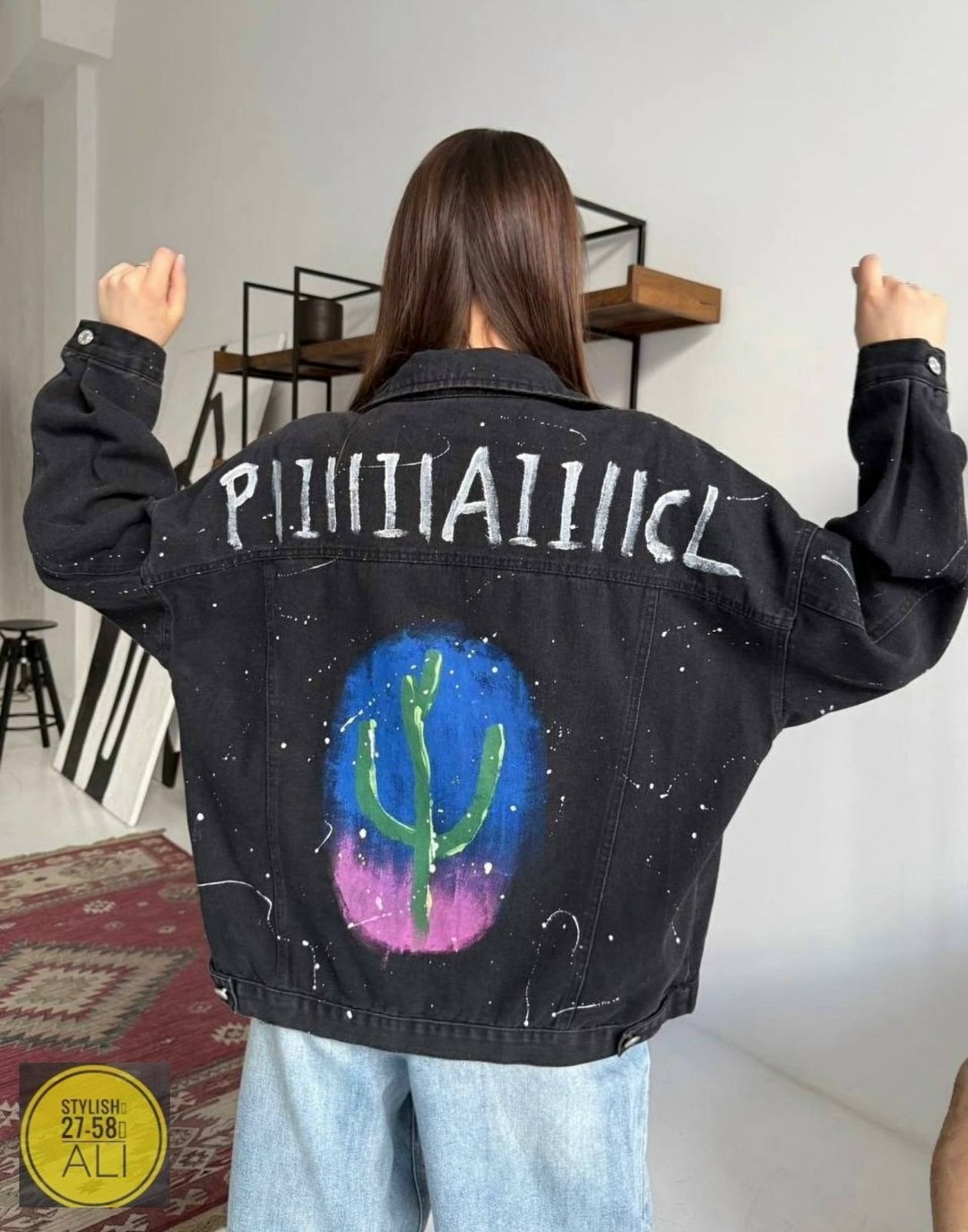 куртка оверсайз,джинсовая куртка оверсайз с принтом,джинсовая куртка оверсайз,куртка стильная,повседневная куртка