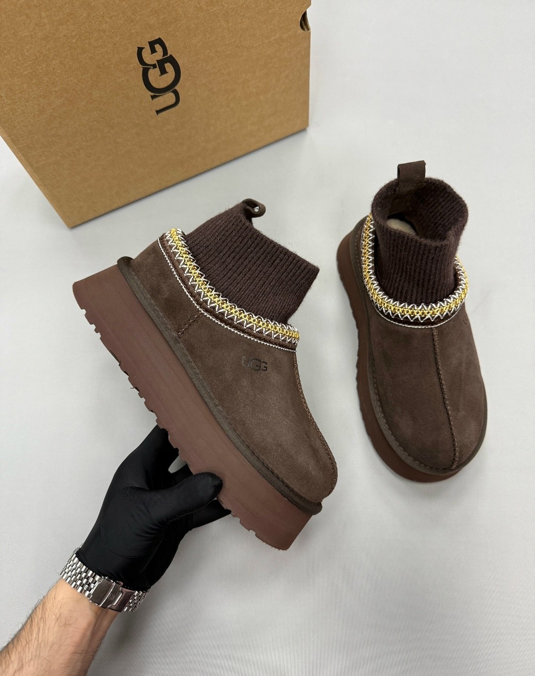 женские угги,угги,угги женские ugg,,зимние угги ugg tazzette с трикотажной вставкой