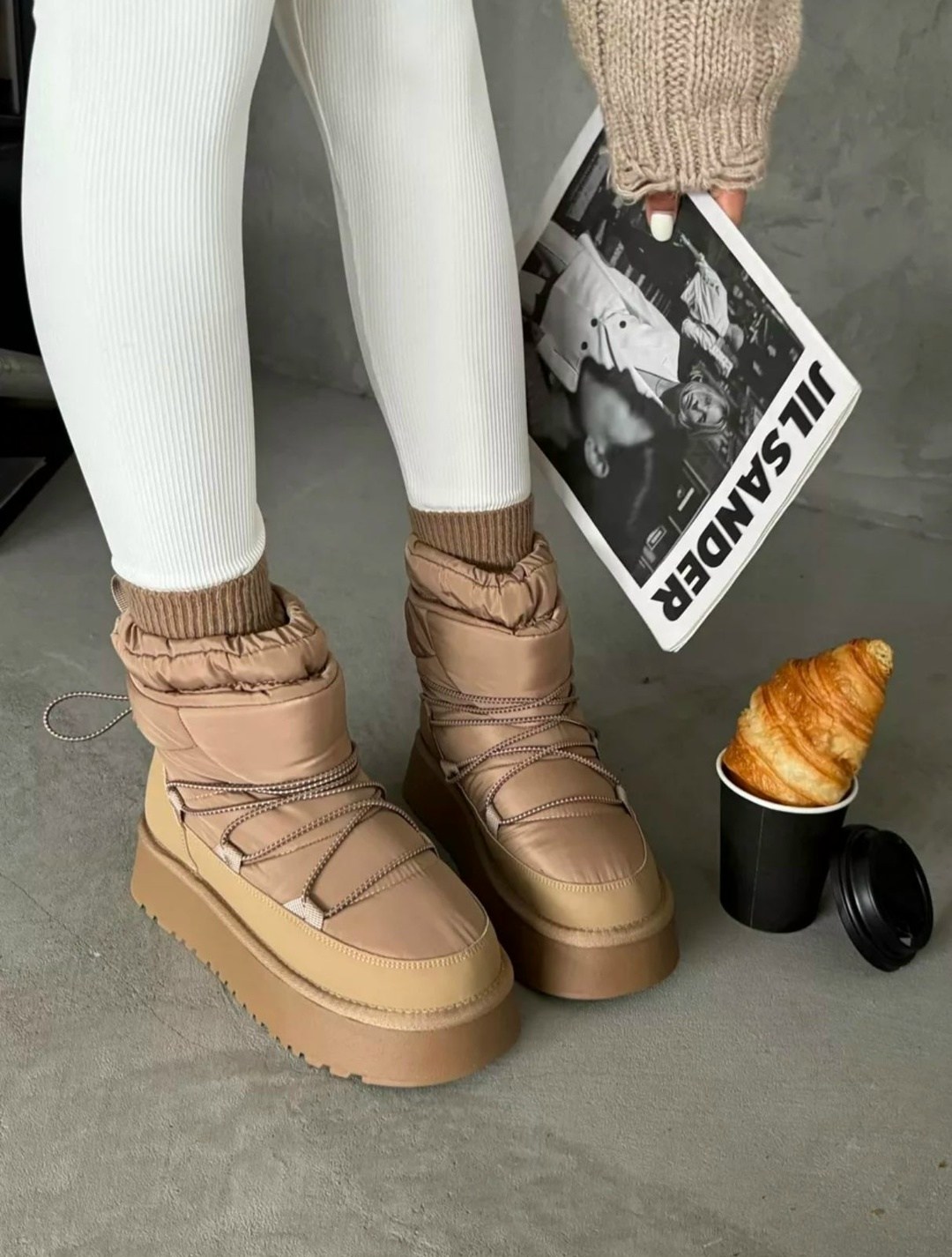 дутики непромокаемые зимние на платформе birkabrand,,дутики непромокаемые зимние на платформе birkabrand цвет бежевый,дутики непромокаемые зимние на платформе birkabrand цвет светло-бежевый,дутик