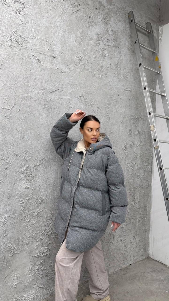 куртка оверсайз,серый пуховик,зимние куртки оверсайз,пуховик,объемный пуховик