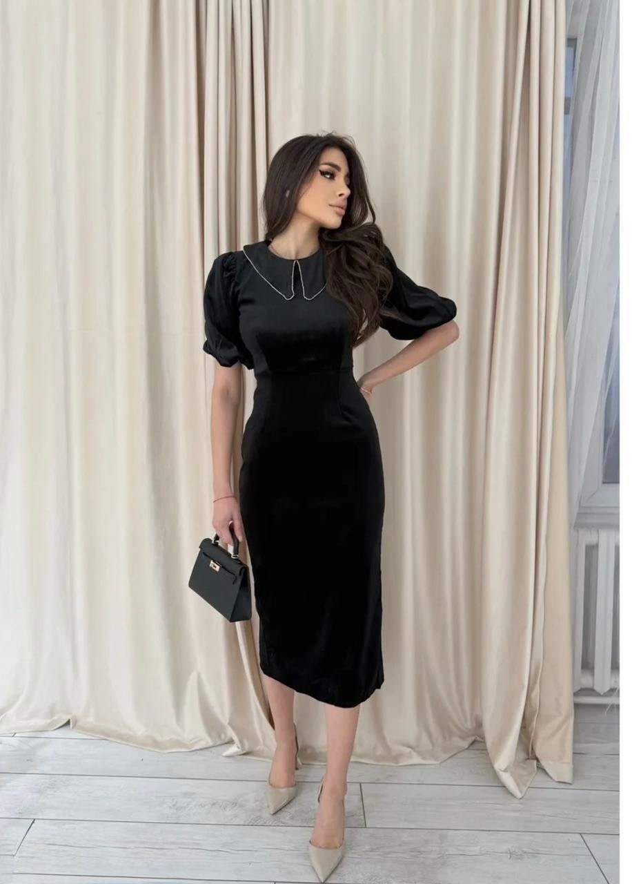 стильное платье,элегантное платье,модное платье,платье черное,платье велюр