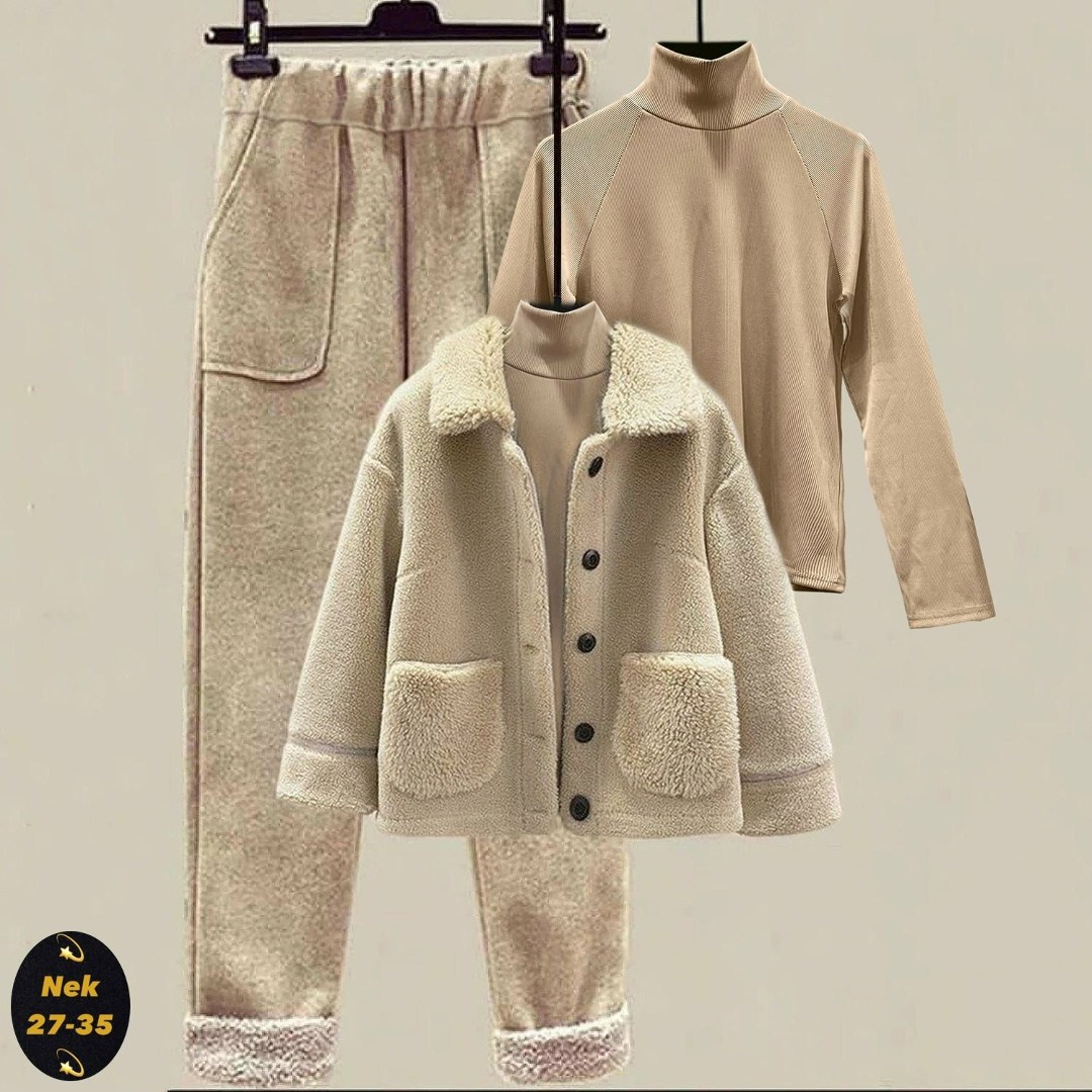 теплый комплект,комплекты одежды,комплект одежды женские,пальто из овечьей шерсти,костюм тройка женский
