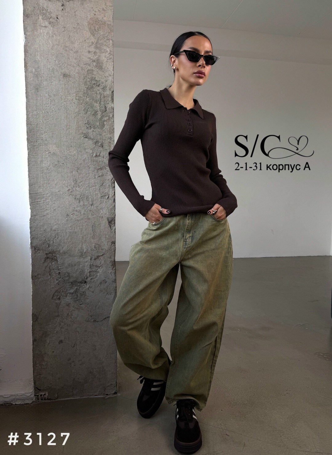 кофта женская лапша,лонгслив поло женский кф101 шоколад,кофта женская,женский джемпер,лонгслив поло женский кф101 шоколад от фабрики спортсоло