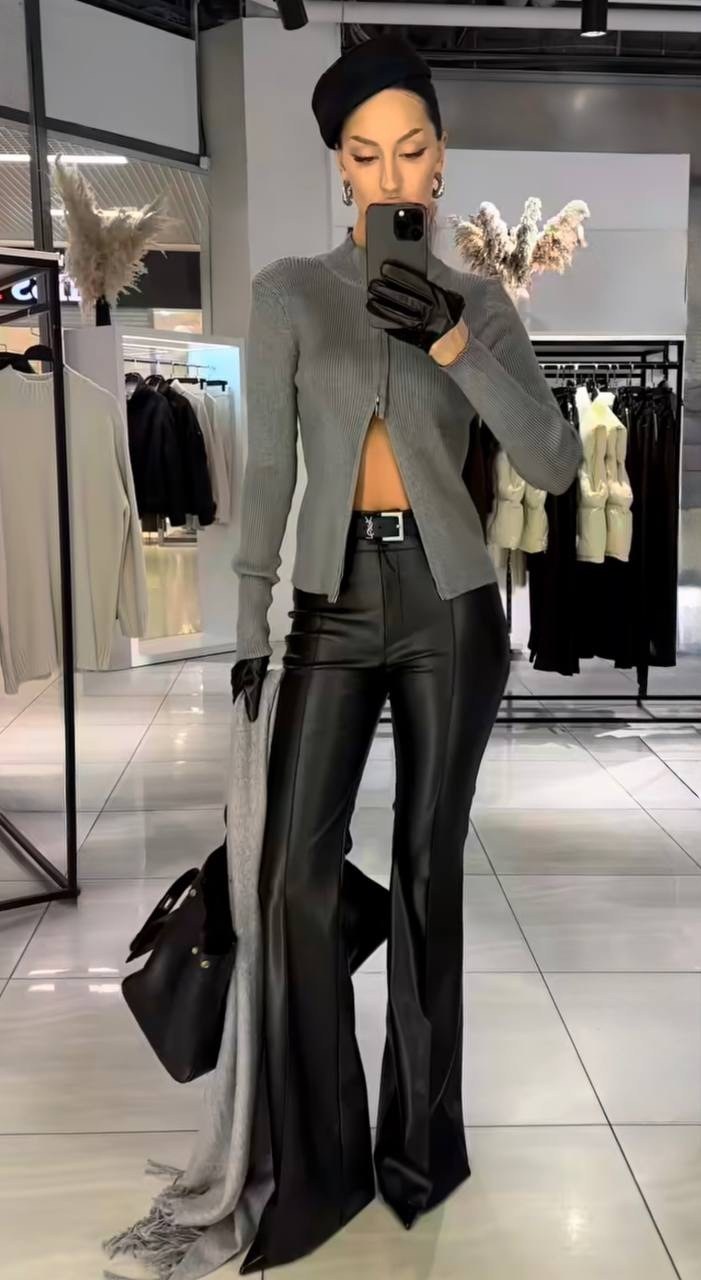 девушка,кожаные брюки широкие,кожаные брюки,janet guzman leather pants fashion nova,janet guzman