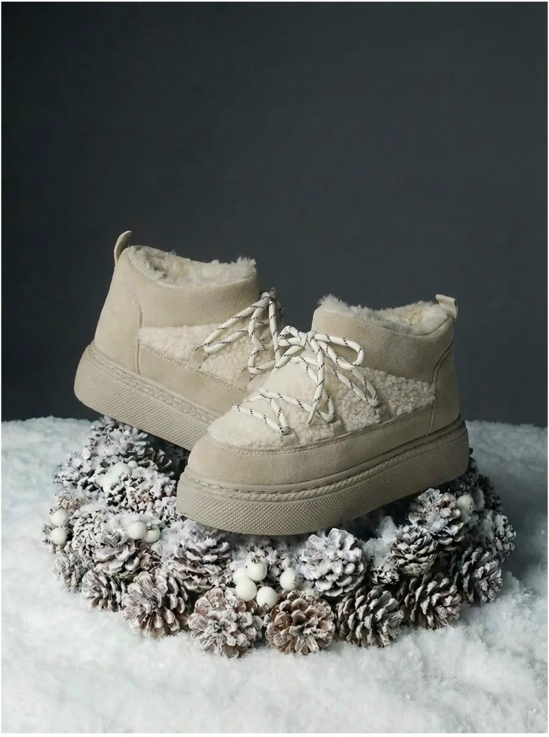 ,ботинки угги зимние натуральные на меху и платформе,зимние ботинки для женщин теплые хлопковые ботинки с мехом и толстой подошвой,угги женские,короткие угги луноходы женские на платформе со шнур