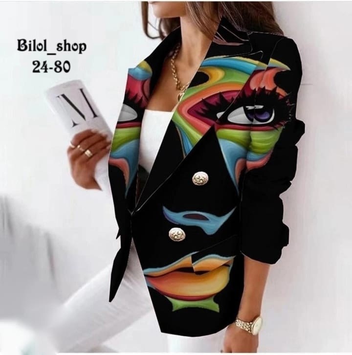 пиджак с принтом,пиджак женский,стильный пиджак,пиджак модный,жакет с принтом