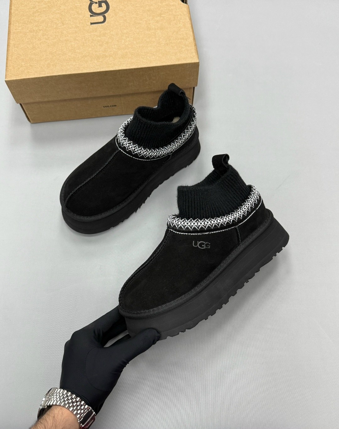 женские угги,угги,угги женские ugg,,зимние угги ugg tazzette с трикотажной вставкой