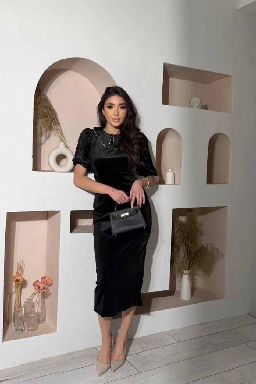 стильное платье,элегантное платье,модное платье,платье черное,платье велюр