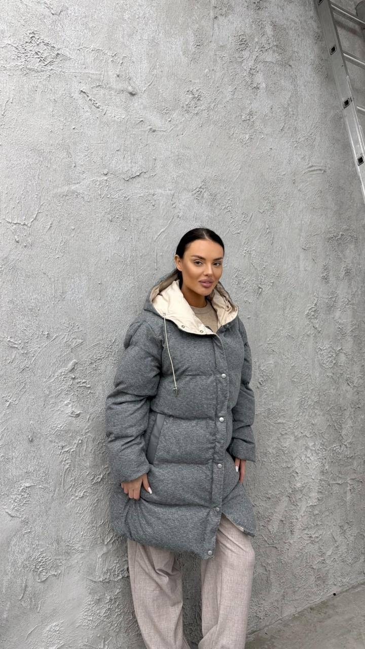 куртка оверсайз,серый пуховик,зимние куртки оверсайз,пуховик,объемный пуховик