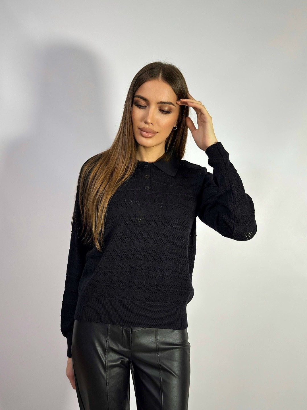 джемпер женский,кофта женская,джемпер поло женский голубой,кофта блузка,женская кофточка