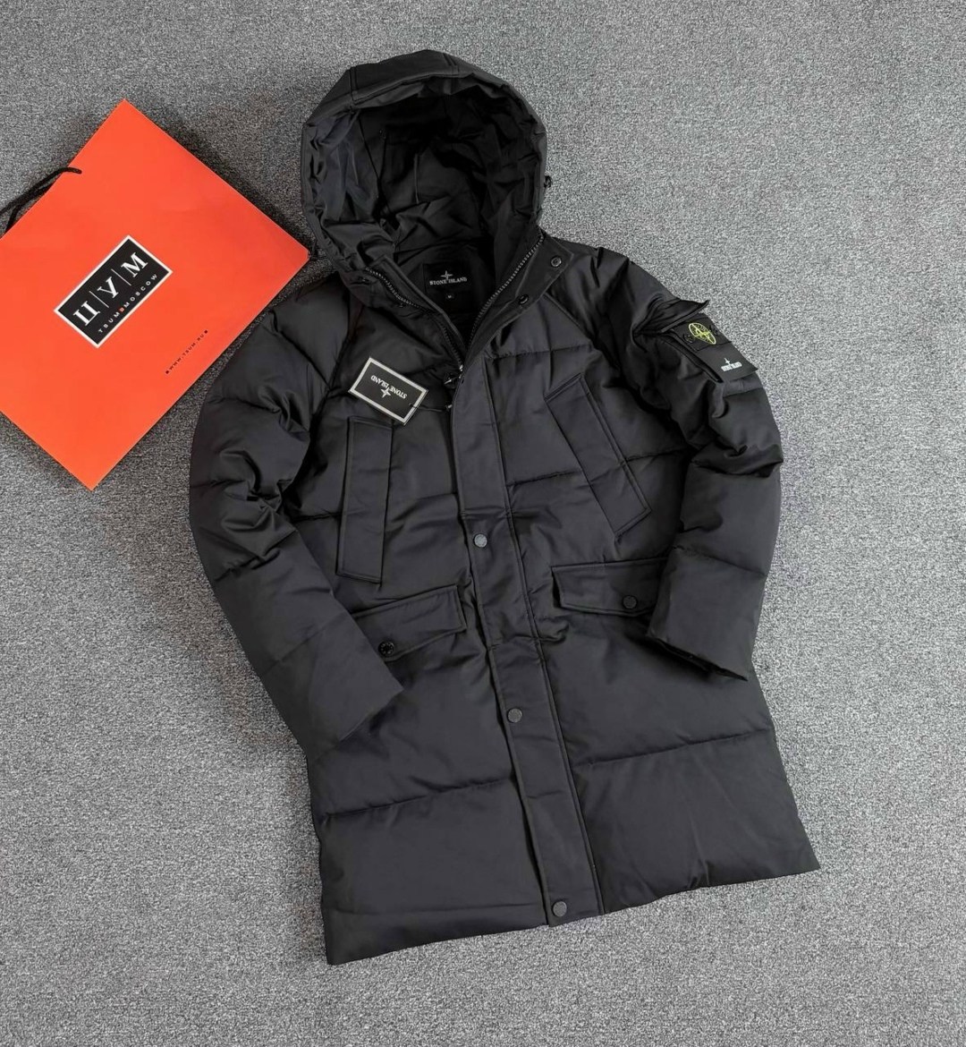 зимняя куртка stone island,пуховик стон айленд удлиненный,зимняя куртка stone island мужская,пуховик stone island,stone island куртка