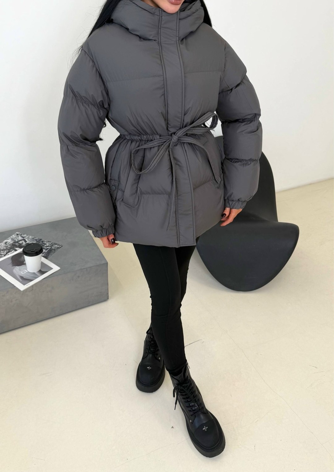 куртка с поясом,зимняя куртка с поясом,куртка,куртка короткая с поясом зимняя rosilyfashion,зимняя куртка