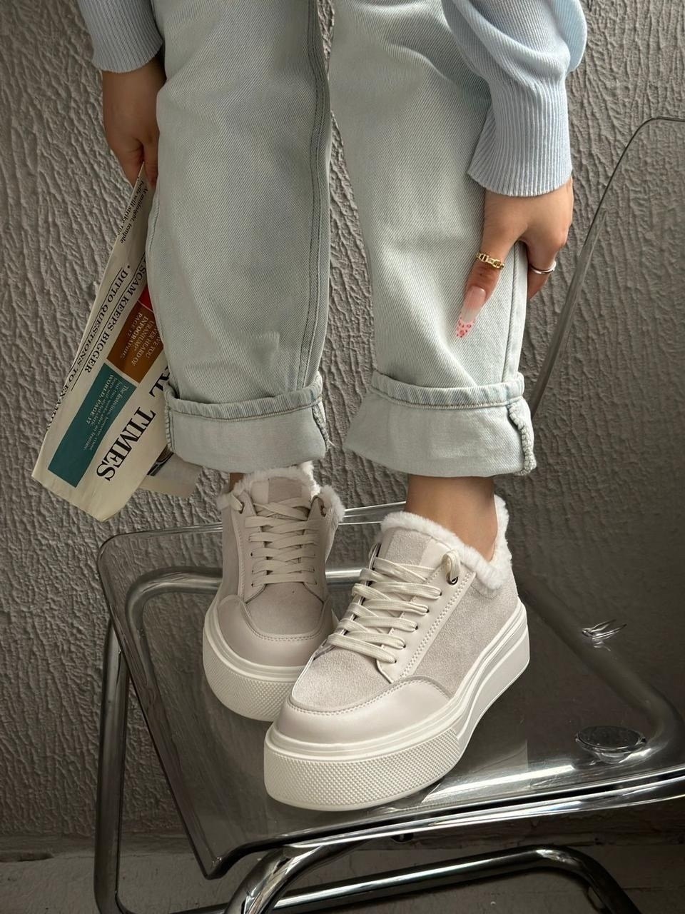 кроссовки женскиe,,женские зимние кроссовки,бежевые кроссовки, женская