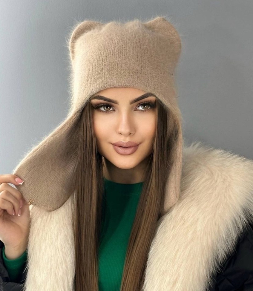 шапка-ушанка ангора двойная теплая,шапка с ушками зимняя ангора вязаная prey from god,шапки из ангоры для женщин,женская шапка из ангоры с ушками zaev 272108616,шапка вязаная из ангоры с ушками ко-ко